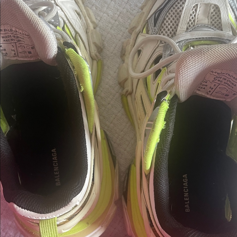 Balenciaga women’s White Sneakers with Neon Yellow Accents - Picture 11 of 13